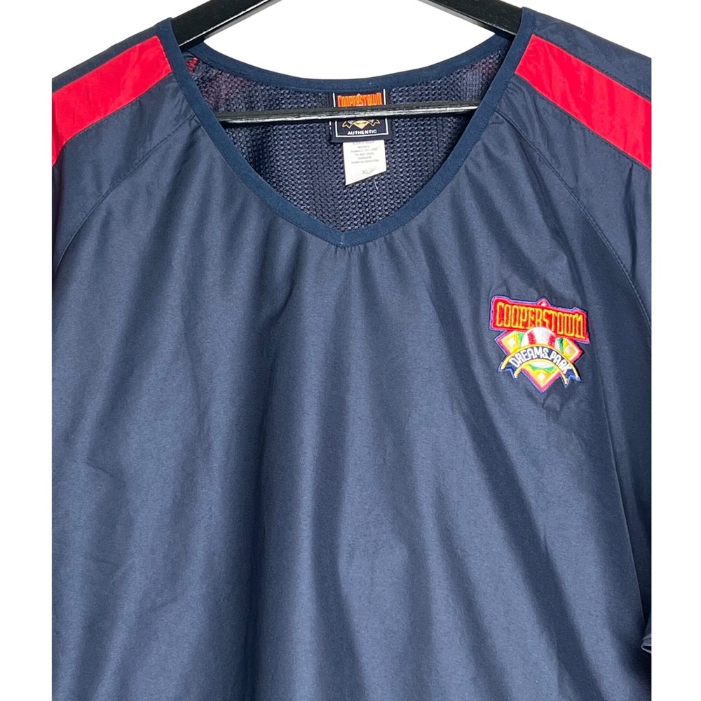 Cooperstown Dreams Park XL Navy Red Short Sleeve Pullover Windbreaker Baseball - Picture 3 of 7